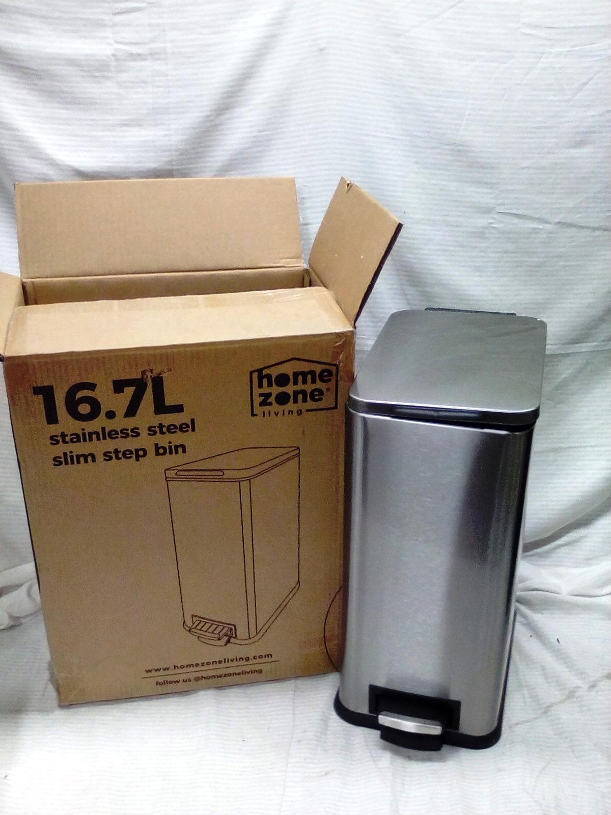 16.7L Stainless Steel Slim Step Bin