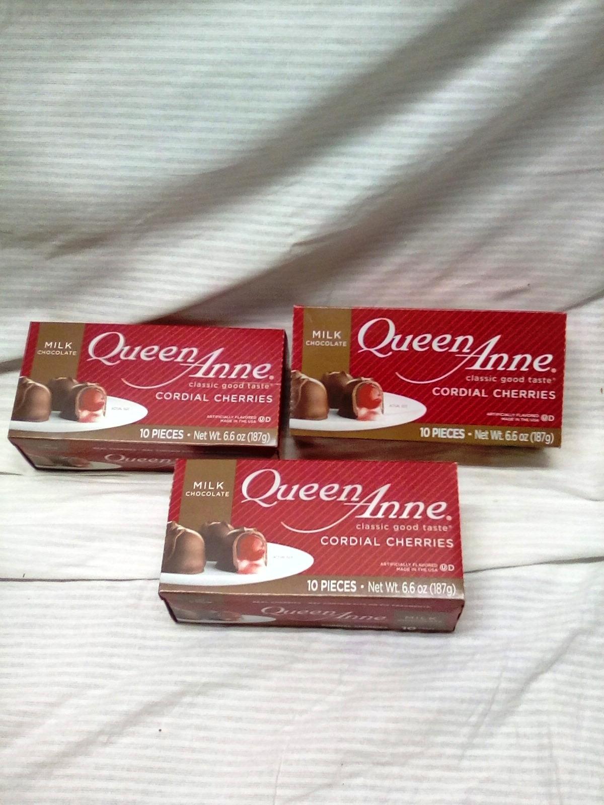 Qty. 3 Boxes Queen Anne Milk Chocolate Covered Cordial Cherries 10 pc/box