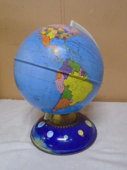 Vintage "The Blue Planet" Metal Globe