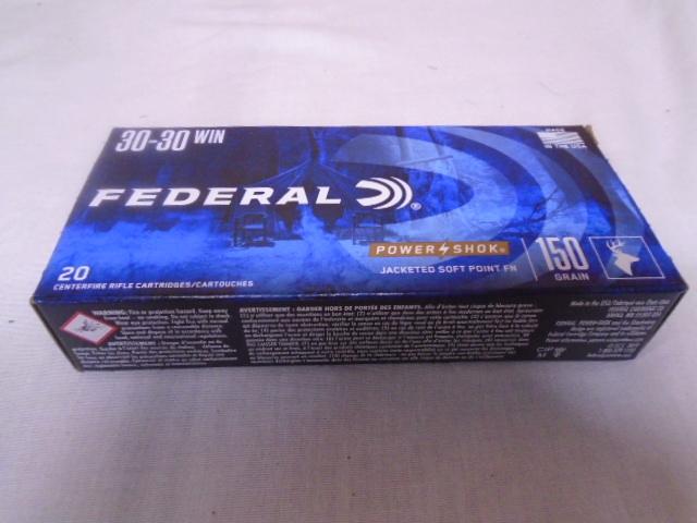 20 Round Box of Federal 30-30 Win Center Fire Cartridges