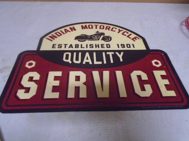 Indian Motorcycle Quality Service Metal Sign