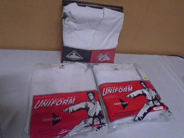 3 Brand New Century Martial Arts Uniforms