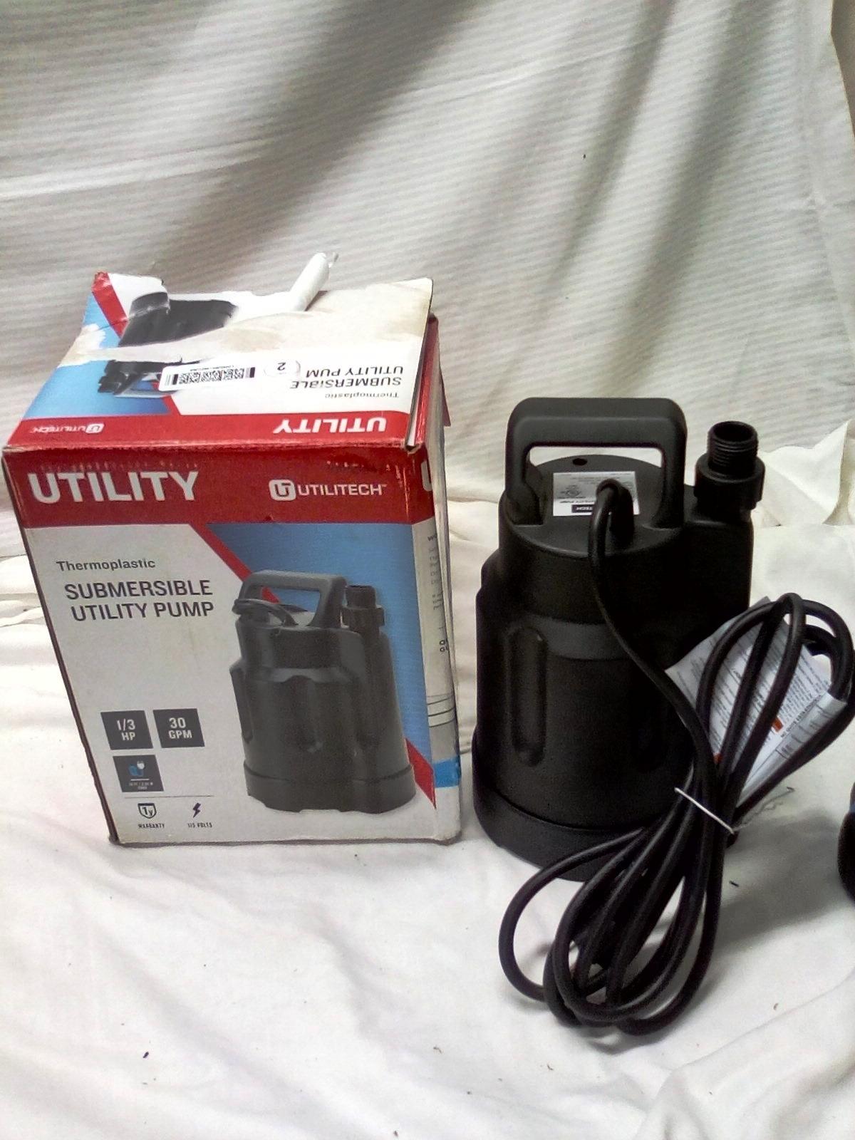 Mulituso Thermoplastic Submersible Utility Pump 1/3 HP 30 Gal/Min