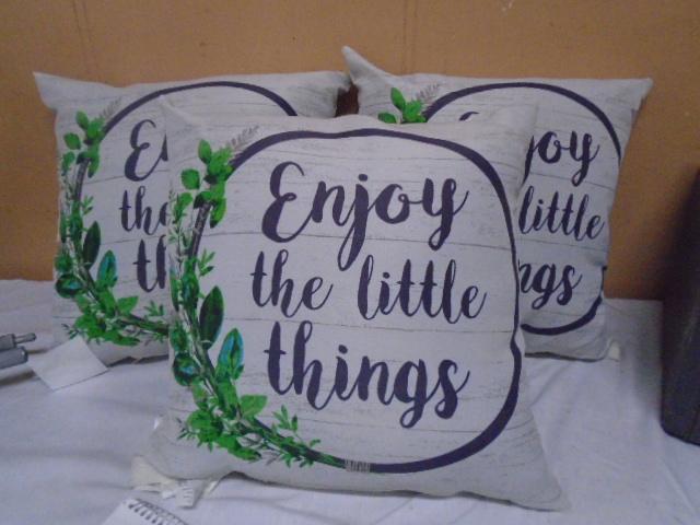 3 Brand New Outdoor 16" Square Throw Pillows