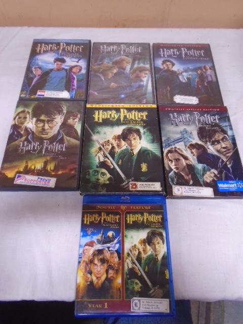 7pc Group of Harry Potter DVDs & BluRay Movies