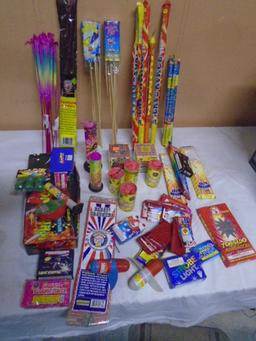 Large  Group of Brand New Assorted Fireworks