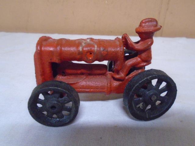 Cast Iron Tractor w/ Driver