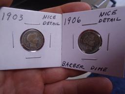 1903 and 1906 Barber Dimes