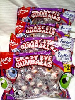 Qty. 4 bags Crazy Eye Gumballs 9.87 Oz per bag