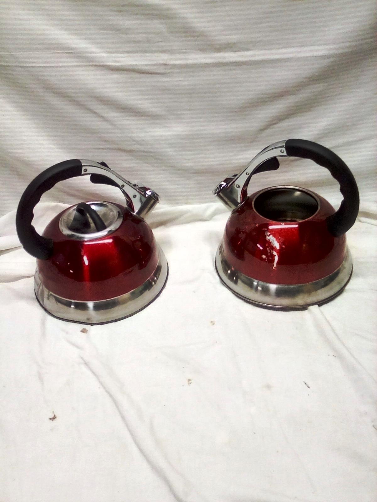 Pair of Stainless Steel Tea Kettles