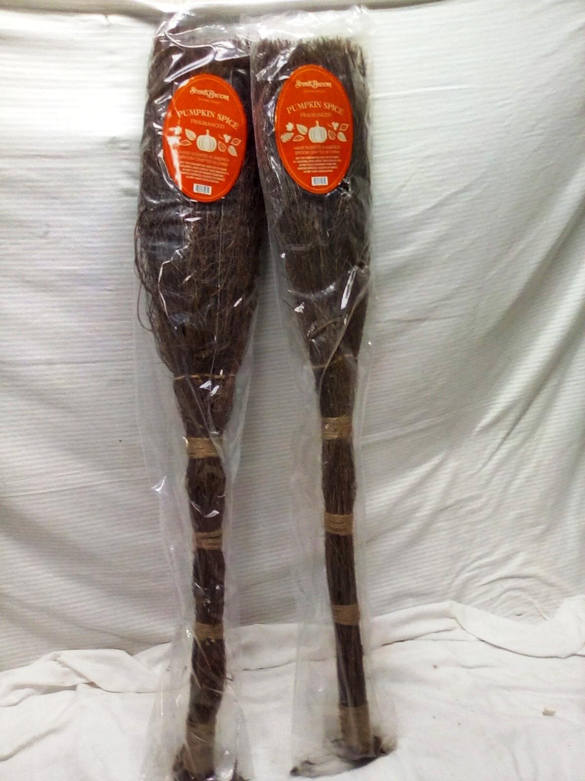 Pair of 36" Scent Brooms with Pumpkin Spice Fragrance