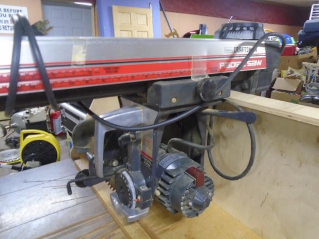 Craftsman 2 HP / 10 In. Radial Arm Saw w/ Craftsman Stand and Extra Blades