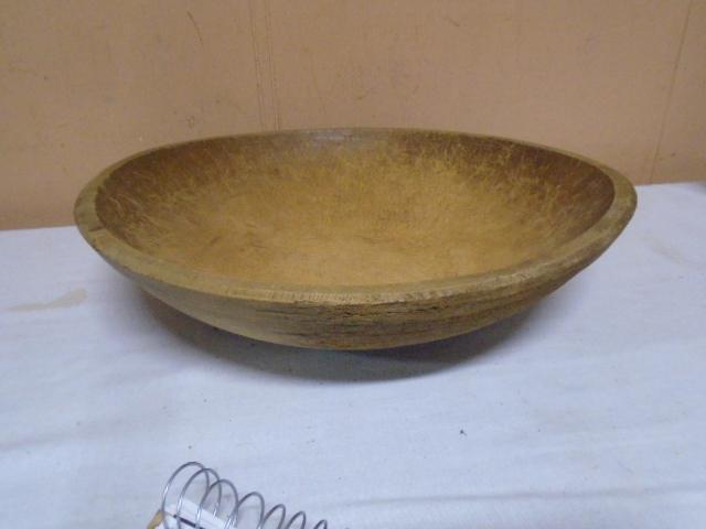 Vintage Wooden Dough Bowl