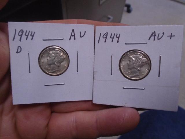 1944 D-Mint and 1044 Mercury Dimes