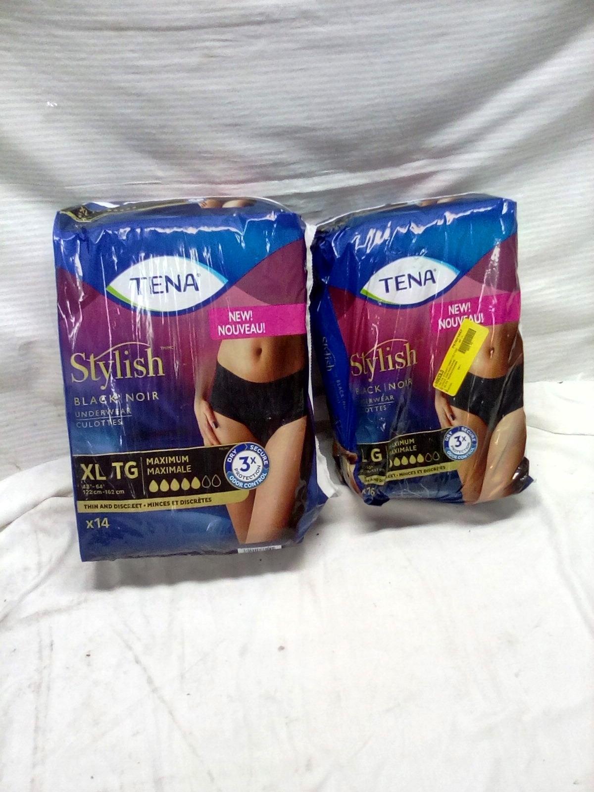 Qty. 2 Packs Tena Stylish Absorbancy Underwear