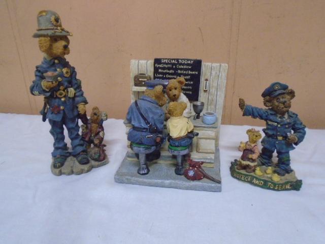 3pc Group of Boyd's Police Bear Figurines