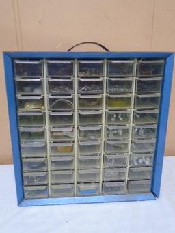 Large Metal 45 Drawer Organizer Full of Hardware