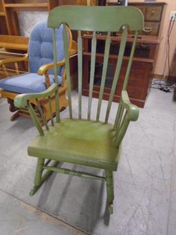 Solid Wood Painted Rocker