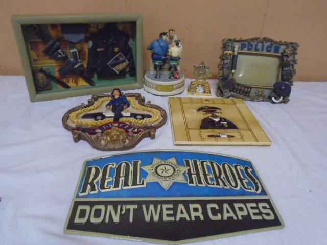 7pc Group of Policeman Décor Items