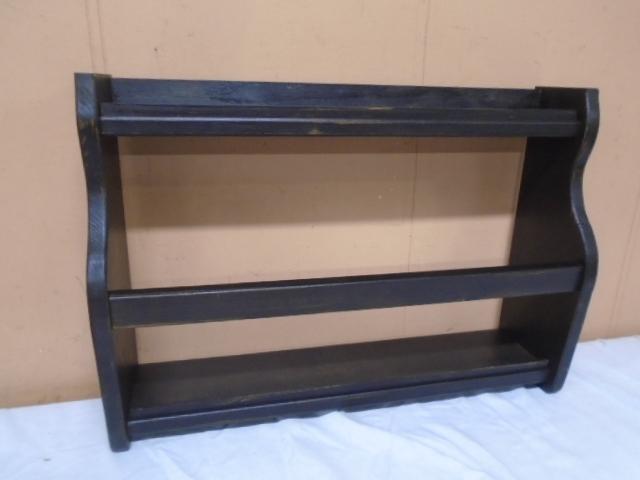 Wooden Painted Double Wall Shelf