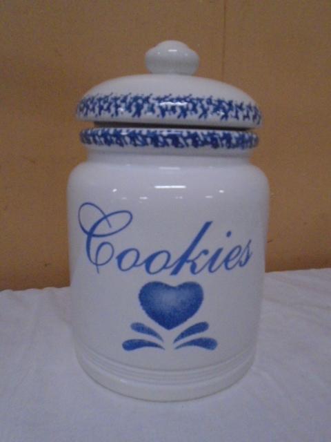 Blue Heart Cookie Jar