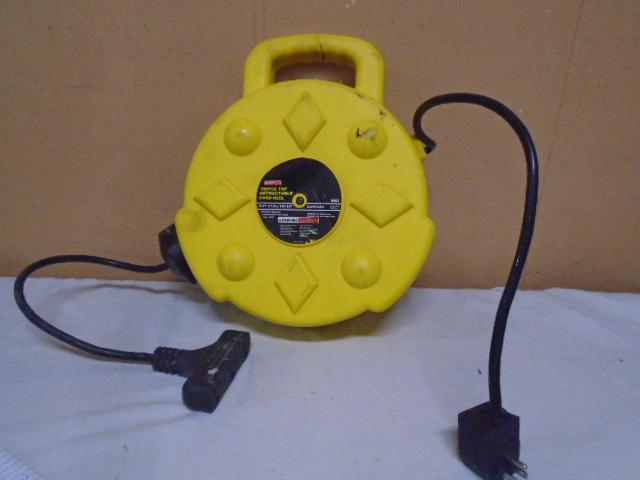 Bayco 50ft Tripple Tap 14/3 Retractable Cord Reel