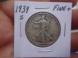 1934 S Mint Walking Liberty Half Dollar