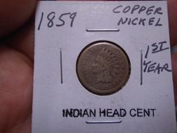 1859 Copper Nickel Indian Head Cent