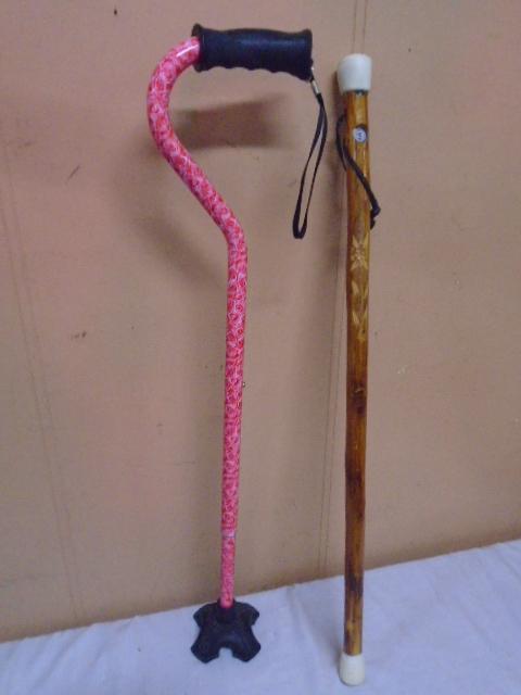 Adjustable Height Stand-Up Cane & Walking Stick