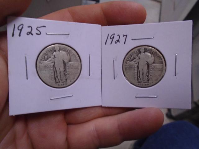 1925 & 1927 Standing Liberty Quarters