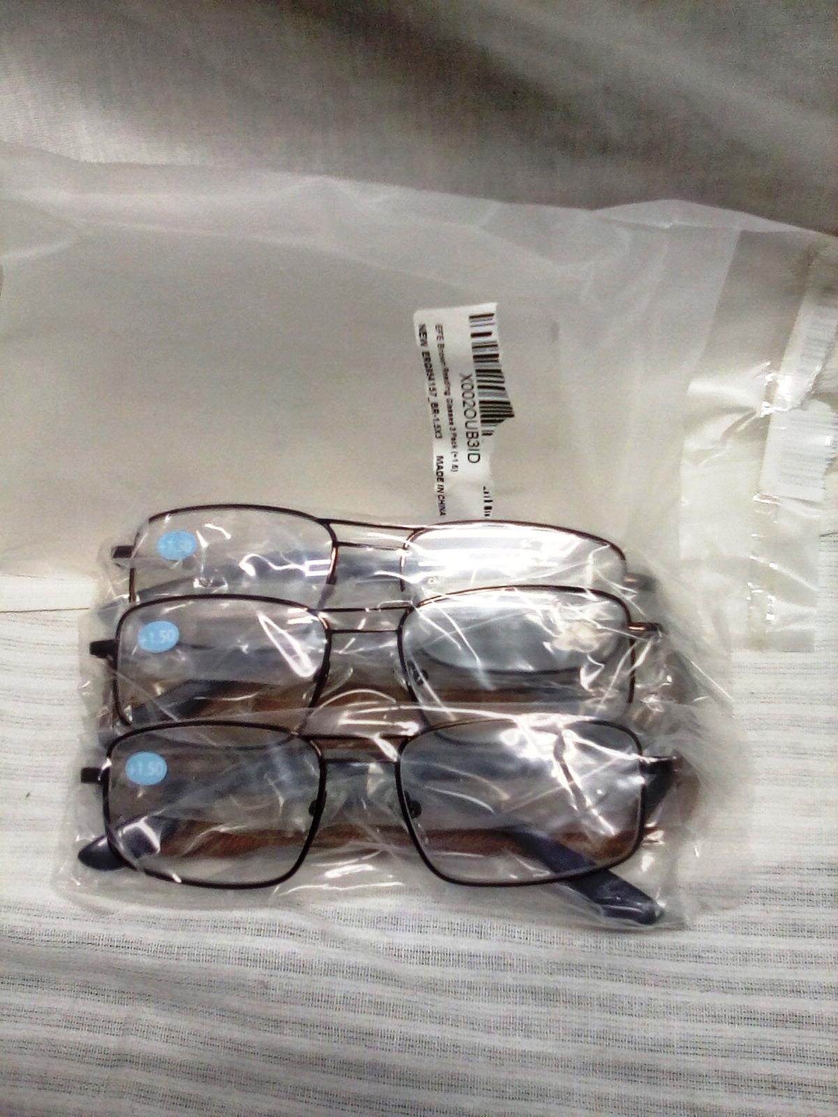 Three Pair of Wire Rim Prescription Readers +1.5 Power