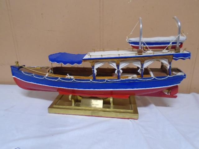 Handmade Wooden Thames River Boat Model