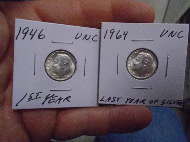 1946 and 1964Silvr Roosevelt Dimes