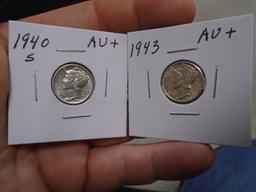 1940 S-Mint and 1943 Mercury Dimes