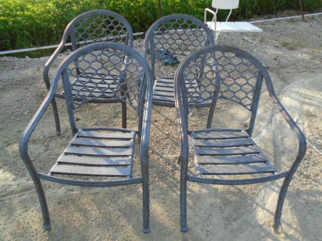 Set of 4 Metal Outdoor Patio Chairs