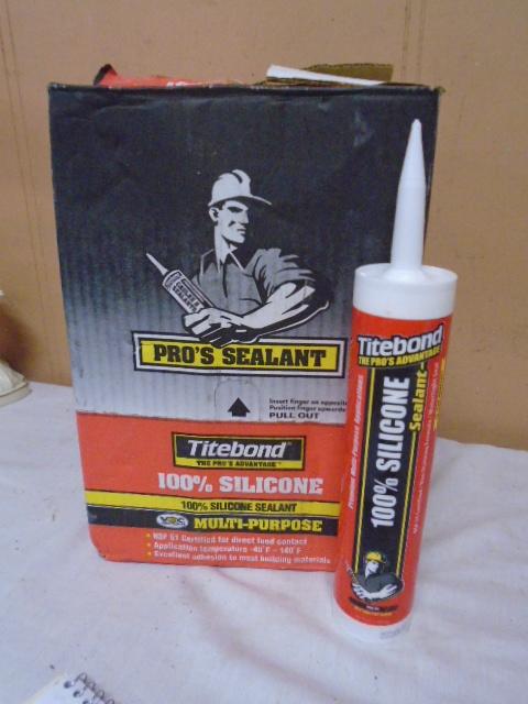 12 Tubes of Tite Bond 100% Silicone Multi-Purpose Sealant