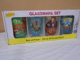 4 P. Seinfeld 16 Oz. Glassware Set