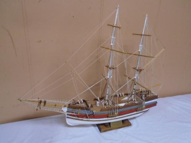 Twin Masted 17th Century Merchant Ship Handmade Wooden Model Ship