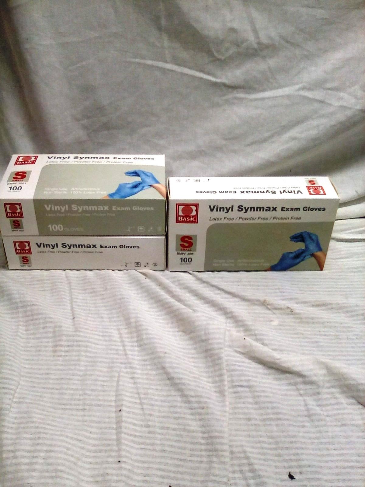 Vinyl Synmax Exam Gloves  3 box set