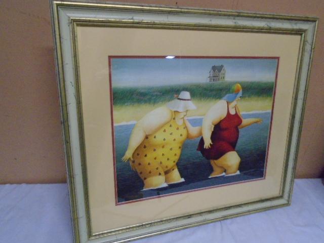 Framed and Matted "Judy and Marge" Print
