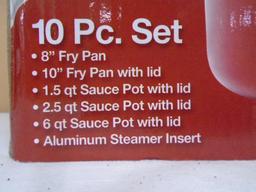 Brand New 10pc Set of Red Copper Cookware