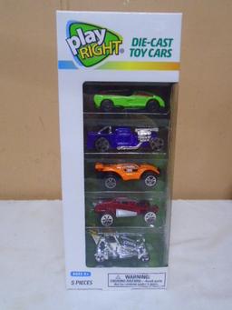 5 Pc. Set of Play Right Hotwheel Sized Die Cast Cars