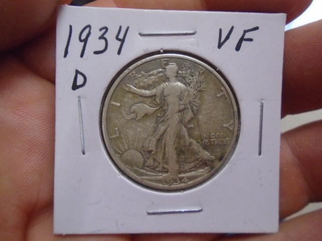 1934 D-Mint Silver Walking Liberty Half Dollar