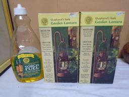 (2) Shepherd's Hook Garden Lanterns w/Fuel