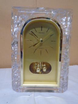 Seiko Lead Crystal Quartz Table Clock