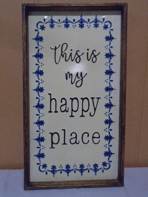 "This is My Happy Place" Wooden Framed Wall Décor