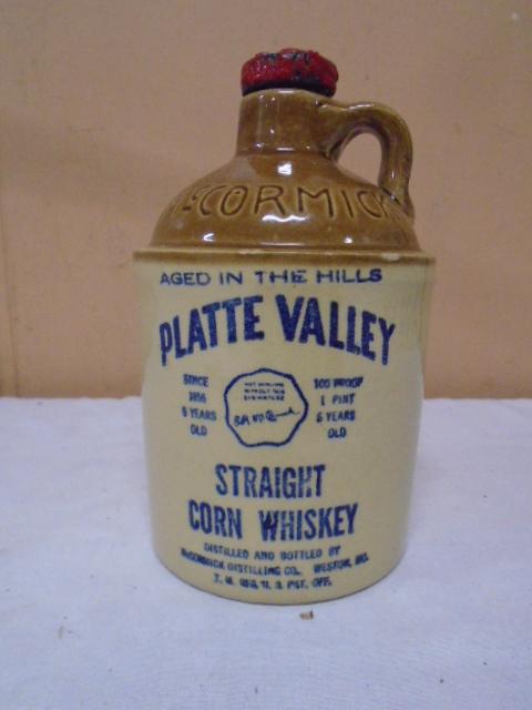 McCormick Platte Valley Corn Whiskey Crock Jug
