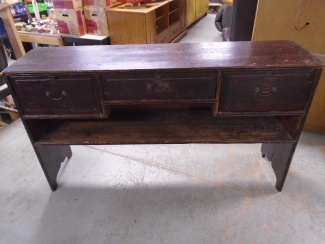 Primitive Solid Wood Entry/ Sofa Table w/ 3 Drawers