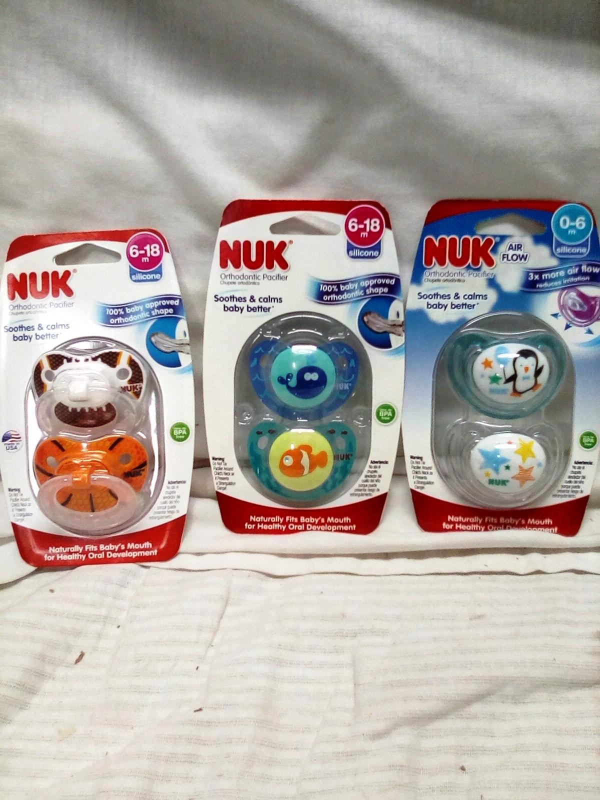 Qty. 3 Packs of 2 Nuks Baby Pacifiers