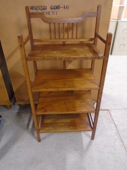 Antique Solid Oak Shelf Unit